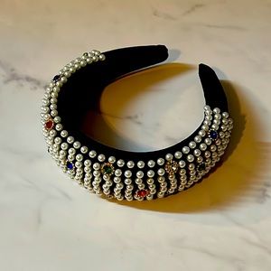 Hand Made Pearl and Gem Headband